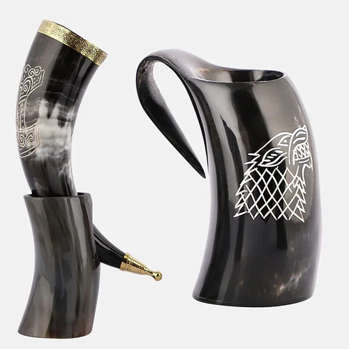 Horn mug with horn stand